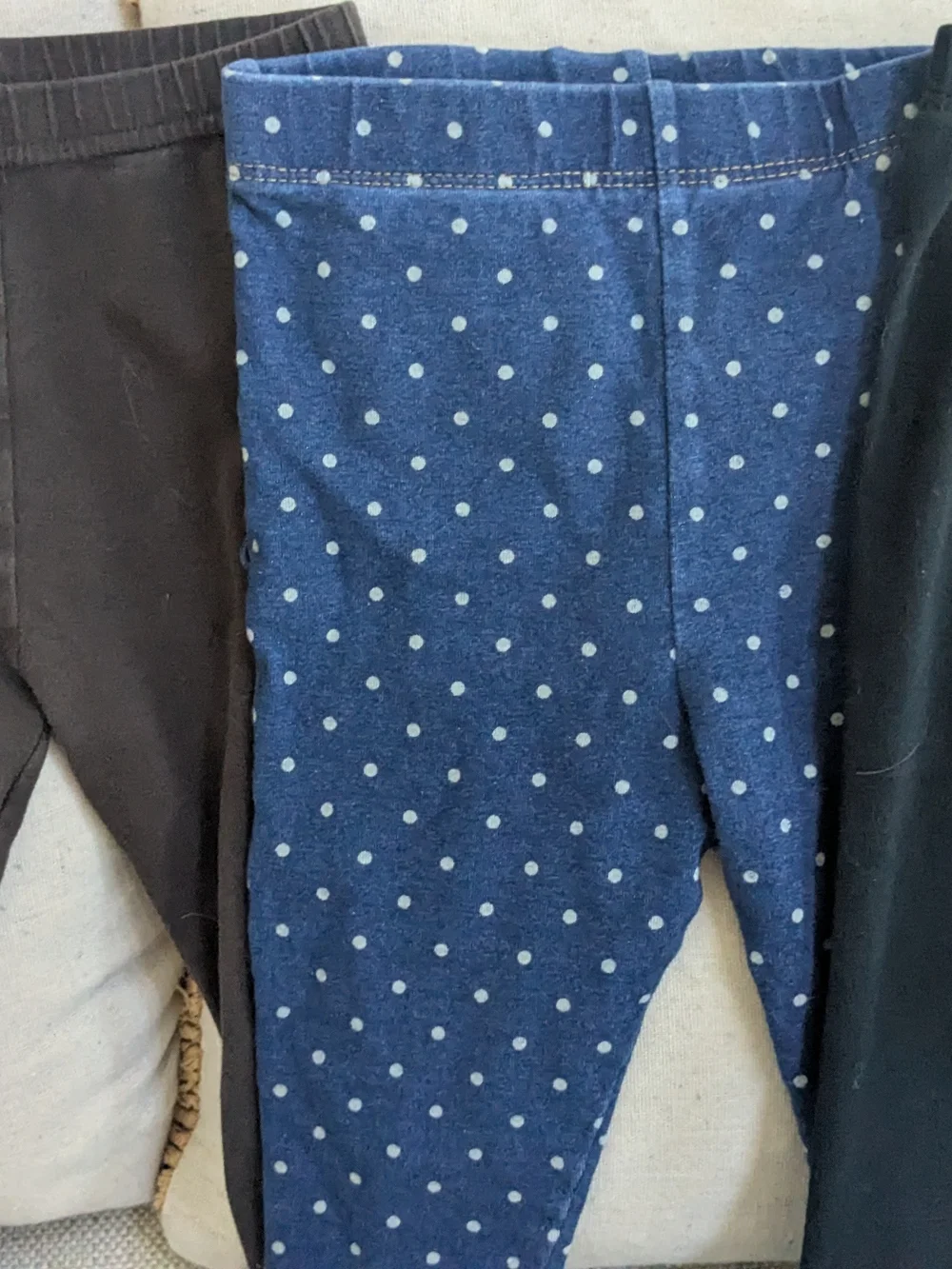 OshKosh B'gosh Girls' Leggings Set — White, Brown, Navy Polka Dot, Black 18m